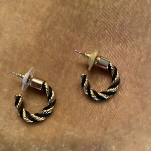 Black and Gold Hoops
